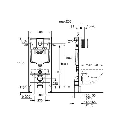 GROHE 38839000 - Set 3 in 1 per WC RAPID SL 1,13 m