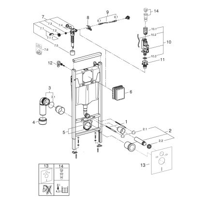 GROHE 38848000 - Modulo per WC RAPID SL 1,13 m