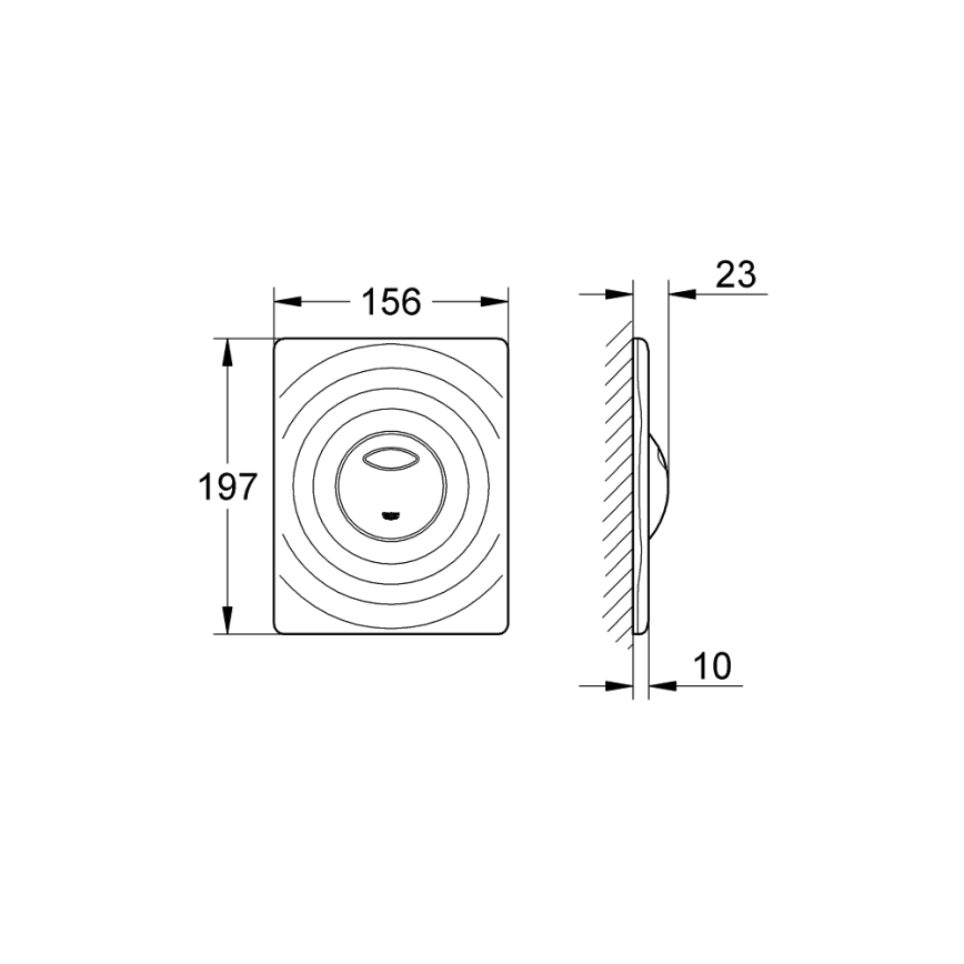 GROHE 38861000 - Pulsante di comando SURF 156 × 197 mm, cromo lucido