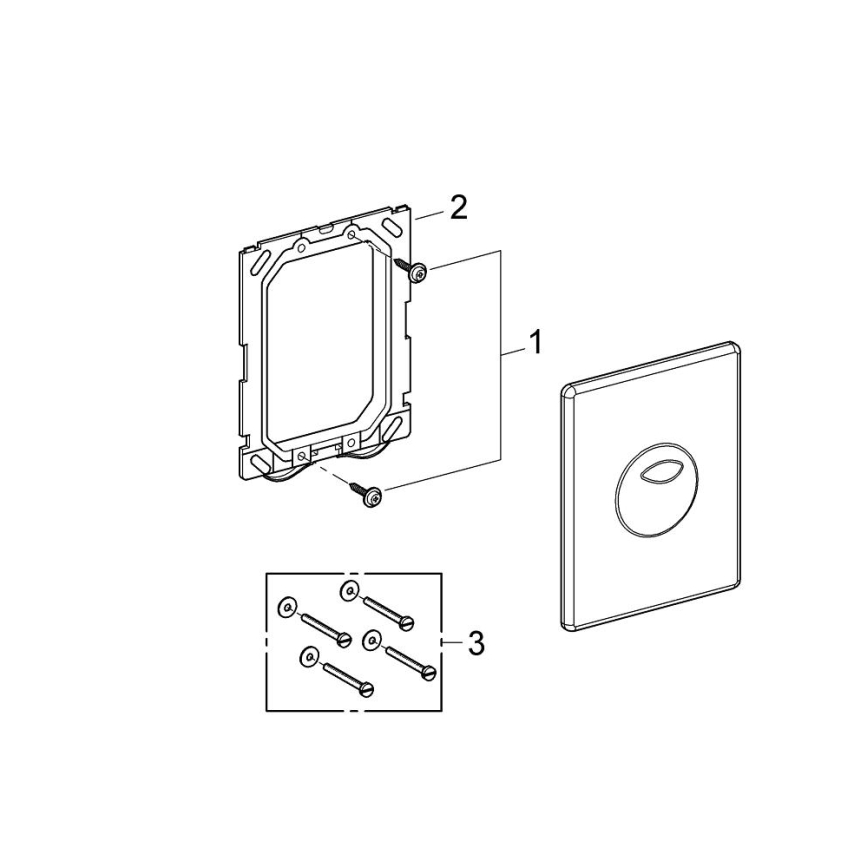GROHE 38862000 - Pulsante di scarico SKATE 156 × 197 mm cromo lucido