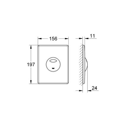 GROHE 38862000 - Pulsante di scarico SKATE 156 × 197 mm cromo lucido