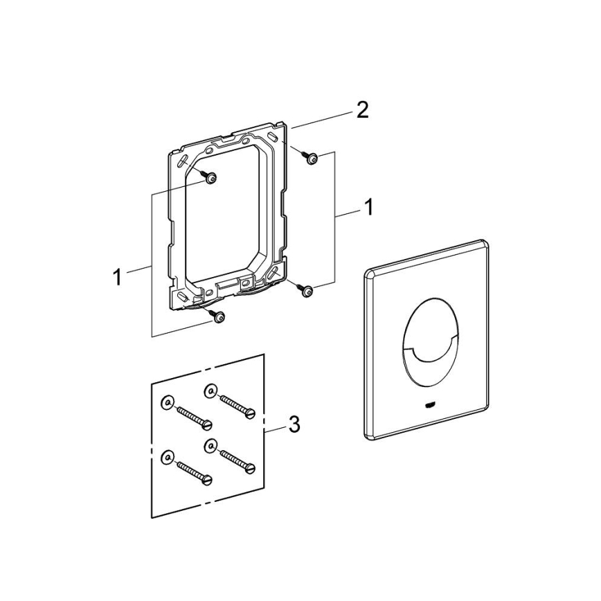 GROHE 38964KF0 - Pulsante di scarico START 156 × 197 mm, nero Phantom