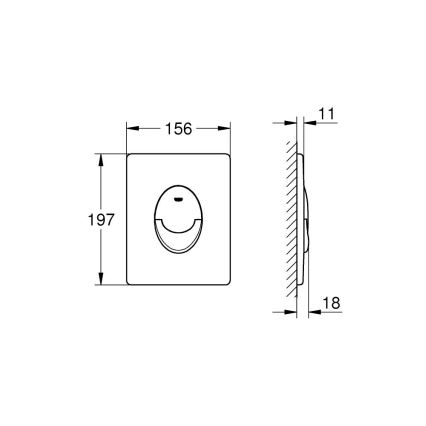 GROHE 38964KF0 - Pulsante di scarico START 156 × 197 mm, nero Phantom