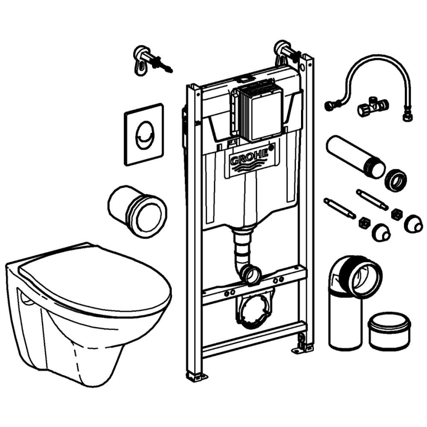 GROHE 39116000 - Set 4 in 1 con ceramica SOLIDO COMPACT 1,13 m