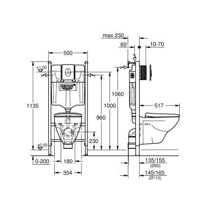 GROHE 39116000 - Set 4 in 1 con ceramica SOLIDO COMPACT 1,13 m