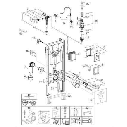 GROHE 39186000 - Set di installazione a parete SOLIDO 1,13 m, bianco