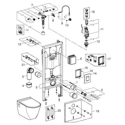 GROHE 39186000 - Set di installazione a parete SOLIDO 1,13 m, bianco
