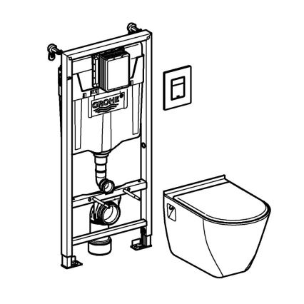 GROHE 39186000 - Set di installazione a parete SOLIDO 1,13 m, bianco