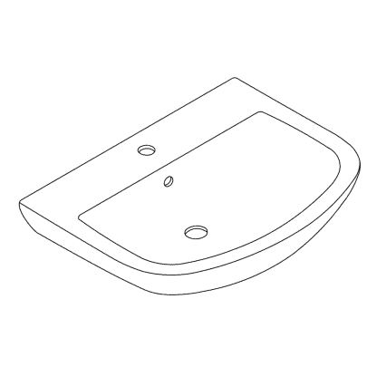 GROHE 39420000 - Lavabo sospeso BAU CERAMIC 646 × 468 mm ceramica/bianco