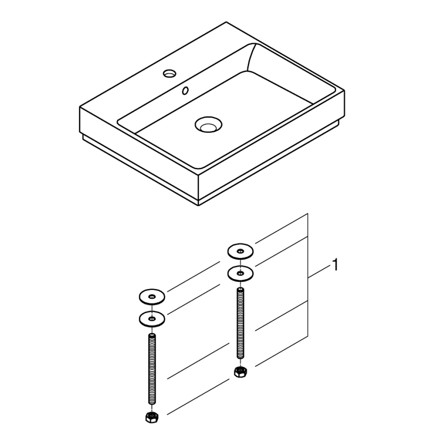 GROHE 3947700H - Lavabo CUBE CERAMIC 600 × 490 mm ceramica/bianca