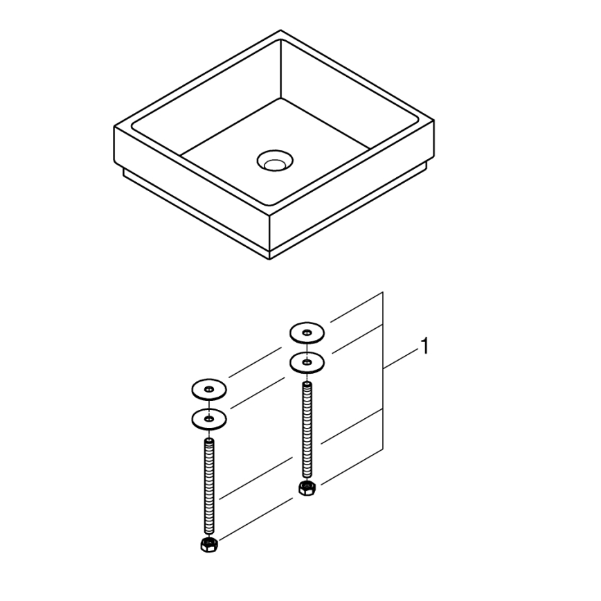 GROHE 3948100H - Lavabo CUBE 500 × 470 mm ceramica/bianco