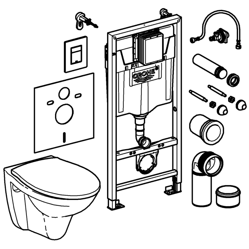 GROHE 39586000 - Set 5 in 1 SOLIDO 1,13 m ceramica/bianco