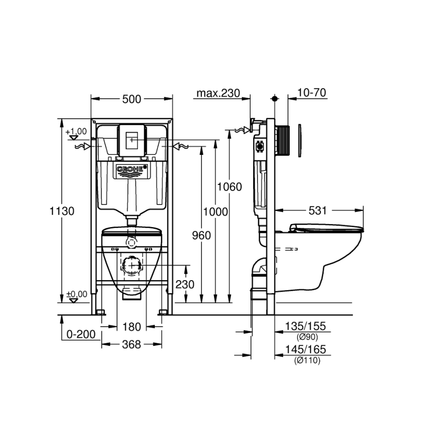 GROHE 39586000 - Set 5 in 1 SOLIDO 1,13 m ceramica/bianco