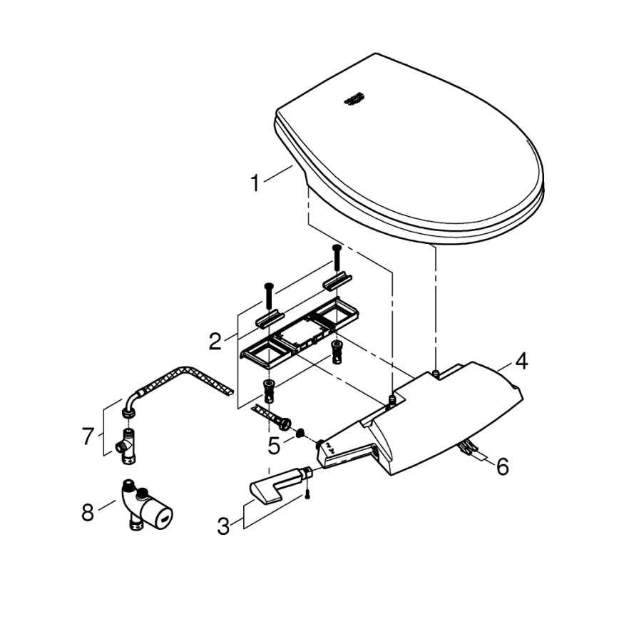 GROHE 39648SH0 - Sedile per bidet manuale BAU CERAMIC bianco duraturo