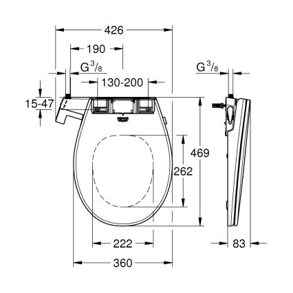 GROHE 39648SH0 - Sedile per bidet manuale BAU CERAMIC bianco duraturo