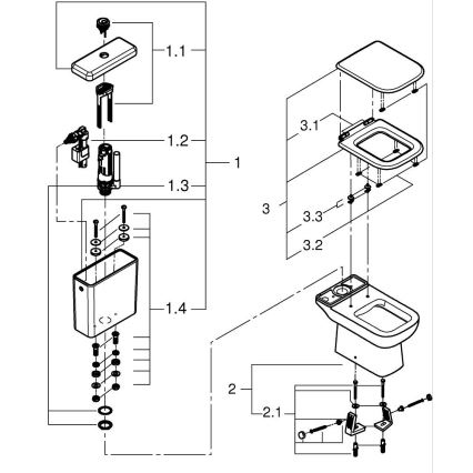 GROHE 39814000 - Set WC combinato START EDGE 825 × 557 × 384 mm ceramica/bianco duro
