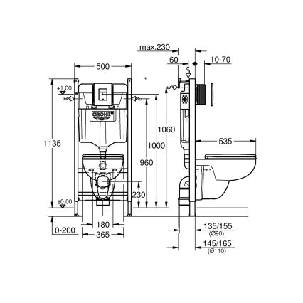 GROHE 39816000 - Set per WC SOLIDO COMPACT 1,13 m in ceramica, bianco