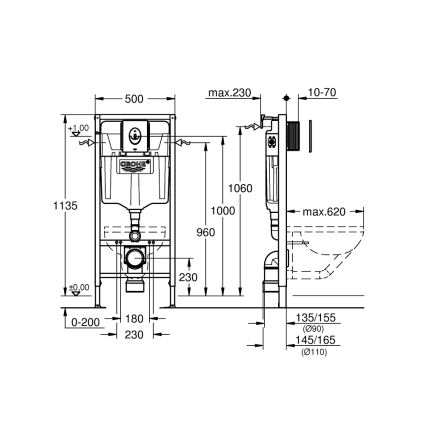 GROHE 39883000 - Installazione pre-muro SOLIDO 1,13 m, cromo lucido