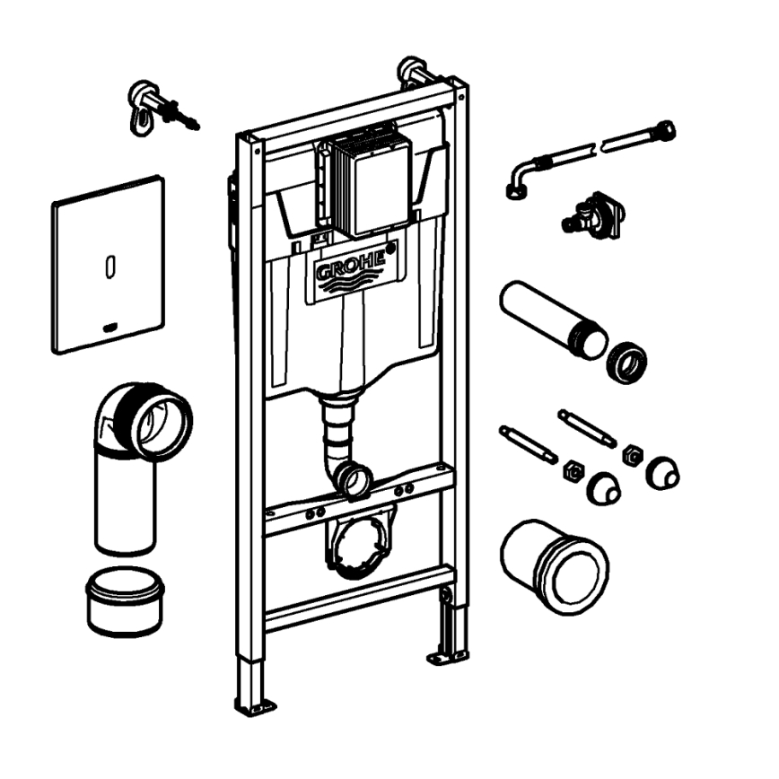 GROHE 39883000 - Sistema di installazione pre-muro SOLIDO 1,13 m cromato lucido