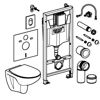 GROHE 39902000 - Vaso WC SOLIDO 230 x 500 x 1130 ceramica/bianco