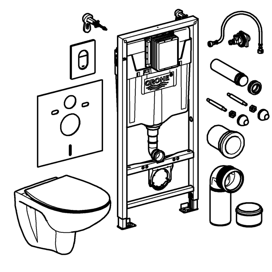 GROHE 39902000 - Vaso WC SOLIDO 230 x 500 x 1130 ceramica/bianco