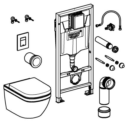 GROHE 39941000 - Kit per WC SOLIDO 1,13 m cromo lucido