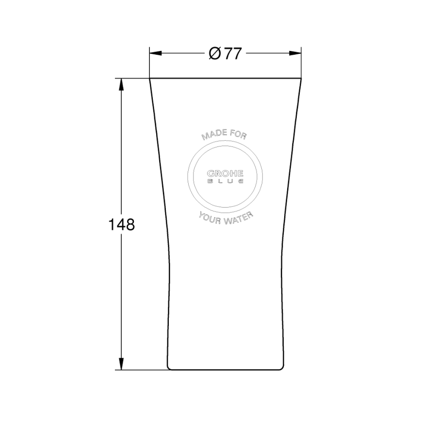 GROHE 40437000 - Set da 6 bicchieri BLUE 250 ml in cristallo/trasparente