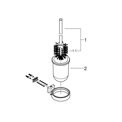 GROHE 40513AL1 - Set per la pulizia del WC ESSENTIALS CUBE grafite
