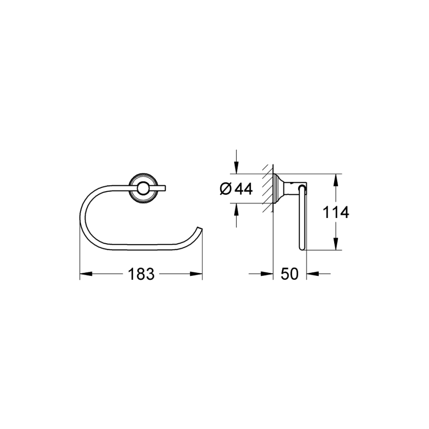 GROHE 40657001 - Porta rotolo per carta igienica ESSENTIALS AUTHENTIC cromo lucido