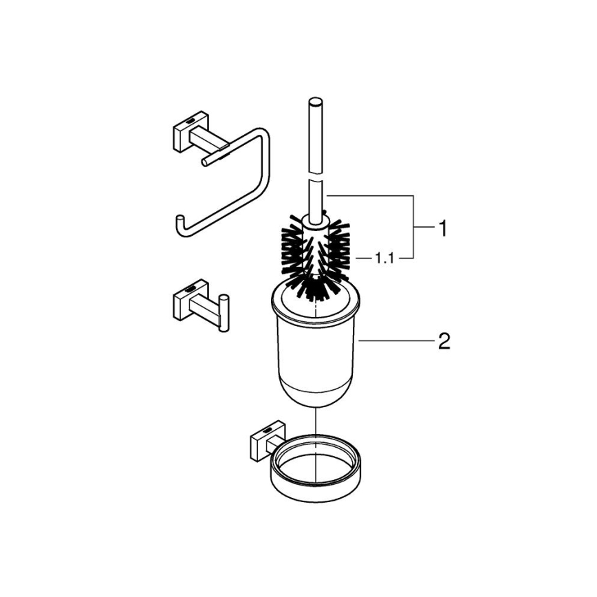 GROHE 40757001 - Set di accessori ESSENTIALS CUBE cromato lucido