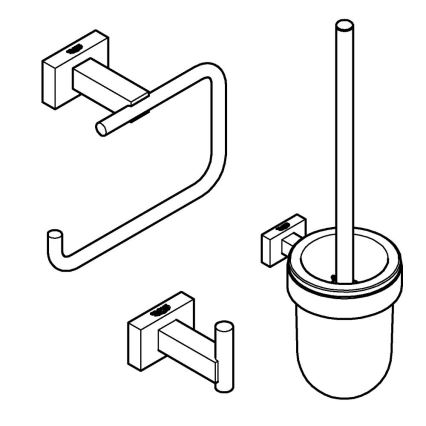 GROHE 40757001 - Set di accessori ESSENTIALS CUBE cromato lucido