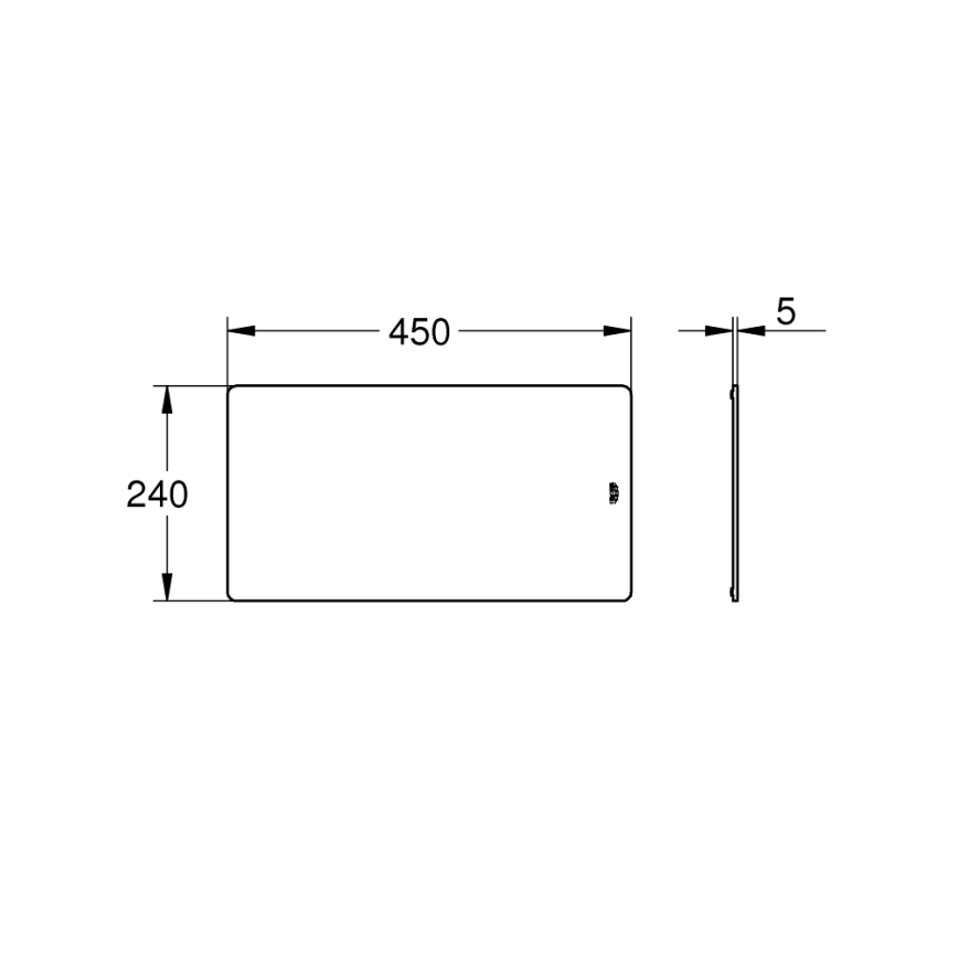 GROHE 40786K00 - Tagliere in vetro 450 × 240 × 19 mm nero