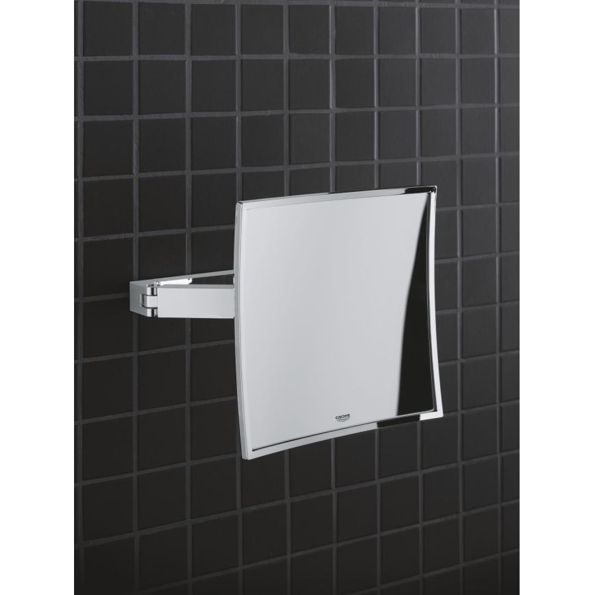 GROHE 40808000 - Specchio cosmetico SELECTION CUBE 22,3 × 22,3 cm cromo lucido