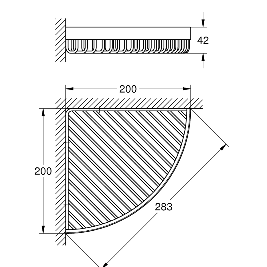 GROHE 40809000 - Portasapone in filo SELECTION CUBE 20 × 20 cm, cromo lucido