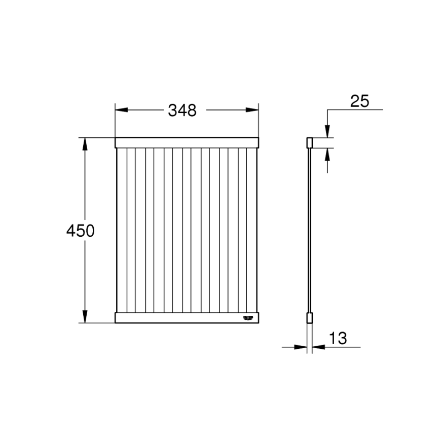 GROHE 40856SD0 - Gocciolatoio 450 × 348 mm, acciaio inox spazzolato