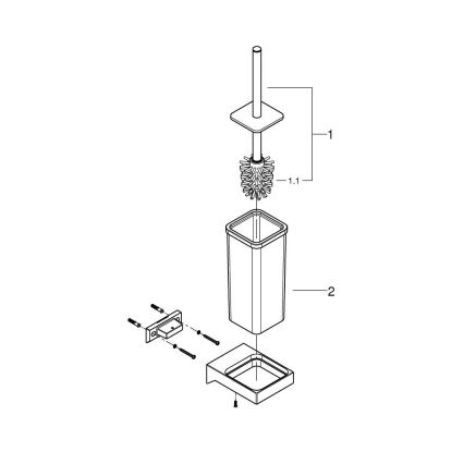 GROHE 40857000 - Set per la pulizia del WC SELECTION CUBE cromo lucido