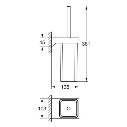 GROHE 40857000 - Set per la pulizia del WC SELECTION CUBE cromo lucido