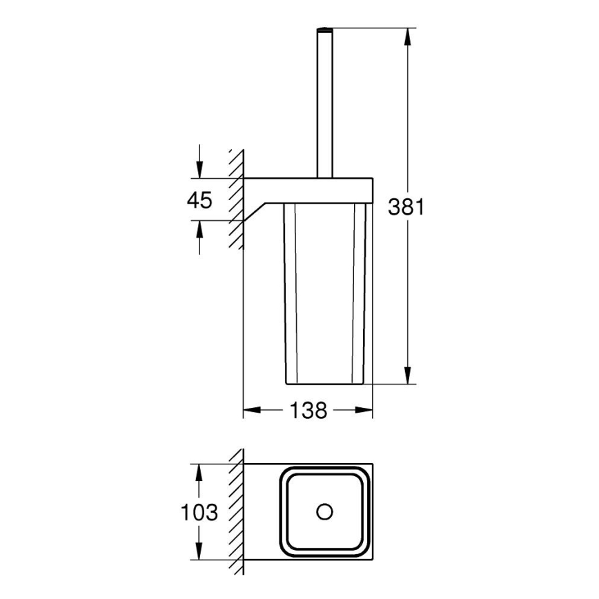 GROHE 40857000 - Set per la pulizia del WC SELECTION CUBE cromo lucido