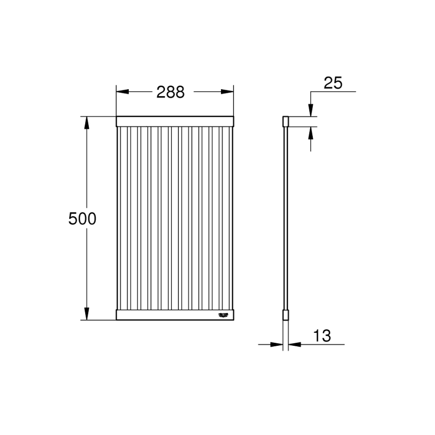GROHE 40858SD0 - Scolapiatti 500 × 288 mm in acciaio inox