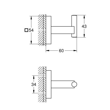 GROHE 409612430 - Gancio START CUBE 5,4 × 5,4 × 6 cm nero