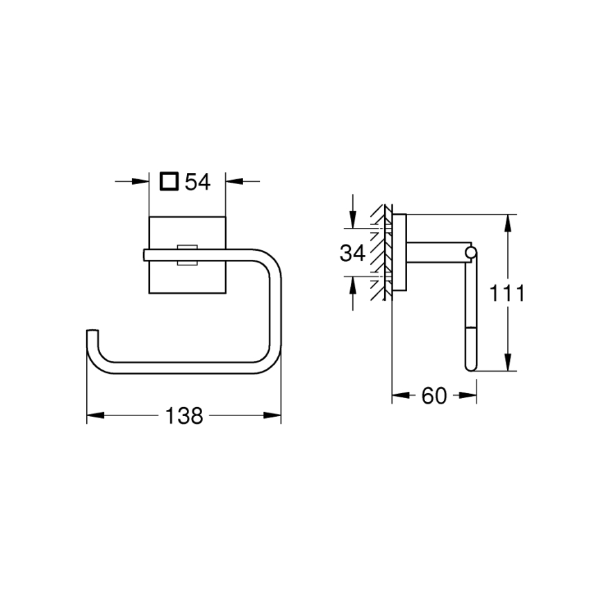 GROHE 40978000 - Porta carta igienica START CUBE cromo lucido