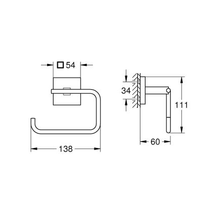 GROHE 40978DC0 - Porta carta igienica START CUBE in acciaio inox