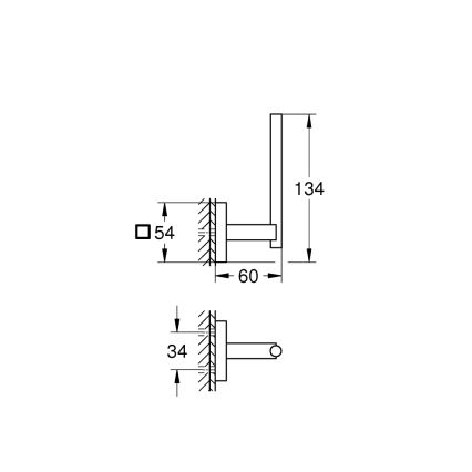 GROHE 409792430 - Porta rotolo di ricambio START CUBE 13,4x6 cm nero