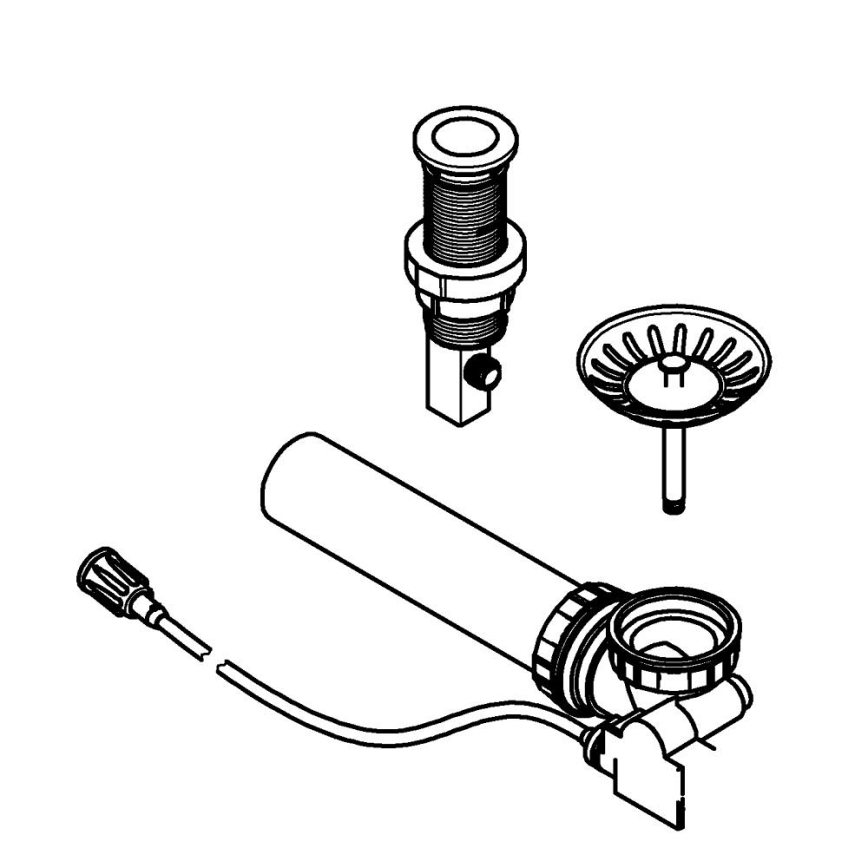 GROHE 40986SD0 - Set di scarico per lavelli da cucina Ø 35 mm in acciaio inox