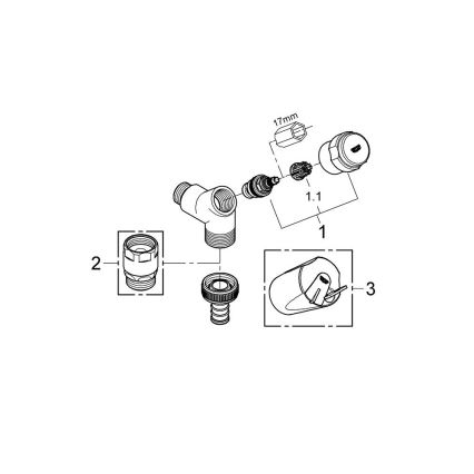 GROHE 41010000 - Valvola di collegamento EGGEMANN DN 15, cromo lucido