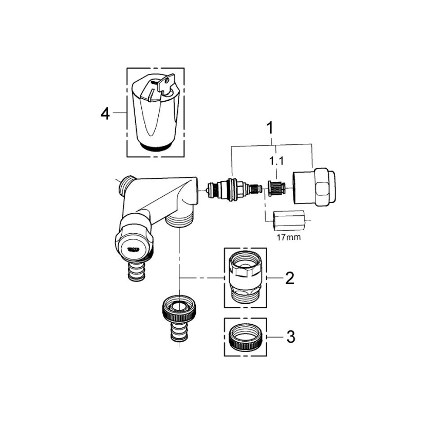 GROHE 41022000 - Valvola doppia EGGEMANN DN 15 cromo lucido
