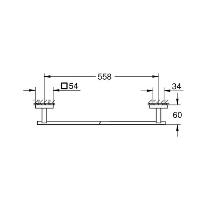 GROHE 41089DC0 - Porta asciugamani START CUBE 600 mm in acciaio inox