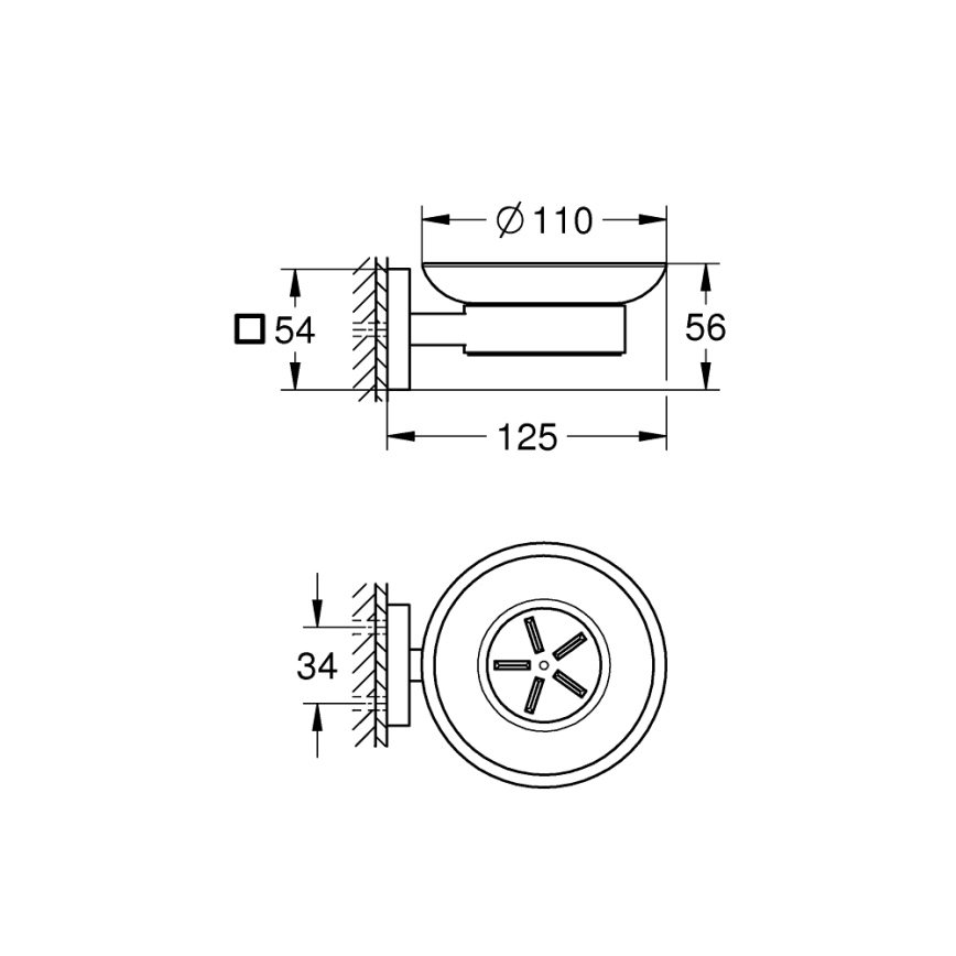 GROHE 41096000 - Portasapone START CUBE 110 × 56 × 125 mm cromo lucido