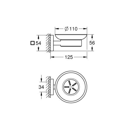GROHE 410962430 - Portasapone START CUBE 110 x 56 x 125 mm nero