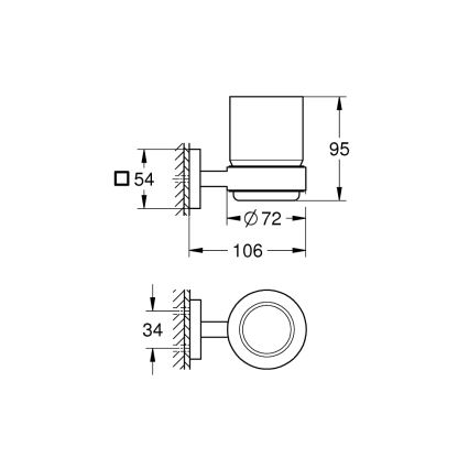 GROHE 41097000 - Bicchiere con portabicchiere, cromo lucido